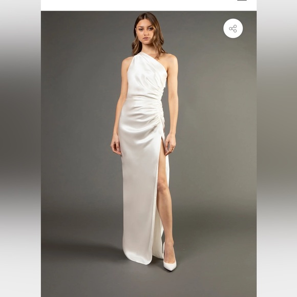 mason by michelle mason asymmetrical dress Asymmetrical gathered gown main image 0